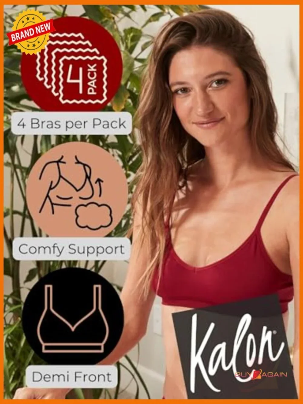 4 Pack Demi Padded Bralette Wireless Comfortable Bra